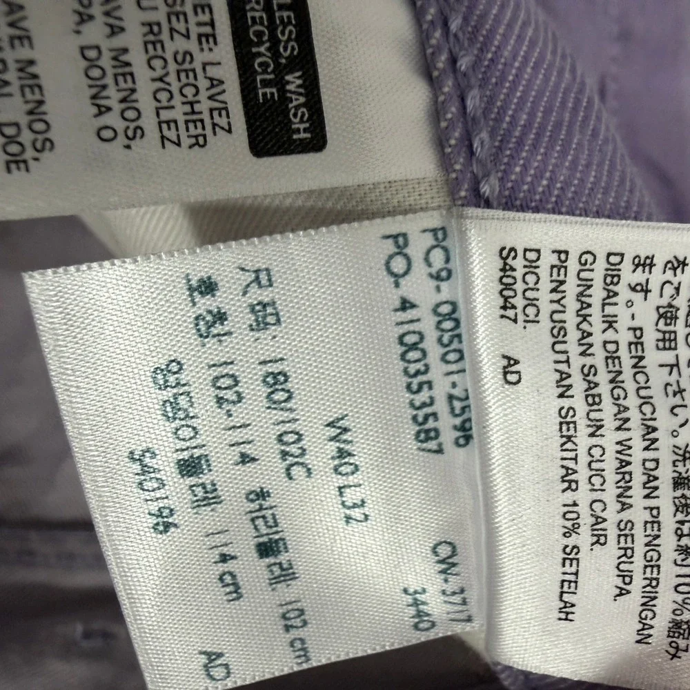 Levis 501xx Original Straight Fit Twill Jeans Mens 40x32 Purple Denim Button Fly